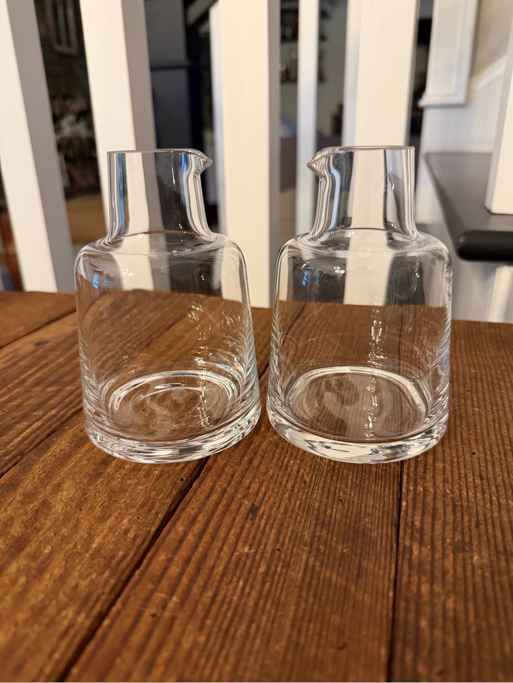 (2) American Metalcraft clear glass carafes